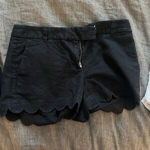 JCrew Black Scalloped Hem Women's Shorts